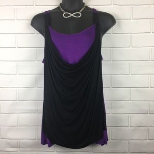 Purple and Black Women Tank Size 1X